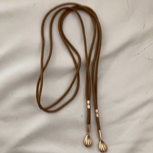 Sarah Coventry Brown Cord Belt with Shell 1979